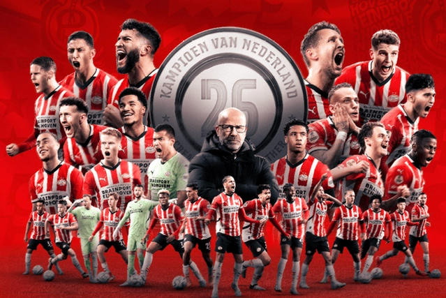 BĐ: PSV Eindhoven vô địch Eredivisie 2024/25